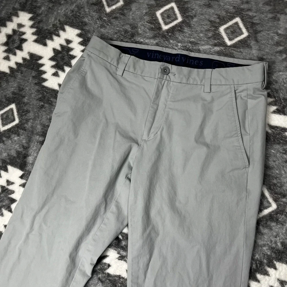 Vineyard Vines Performance Breaker Pants Gray Men 32x30 Chino Stretch Technical